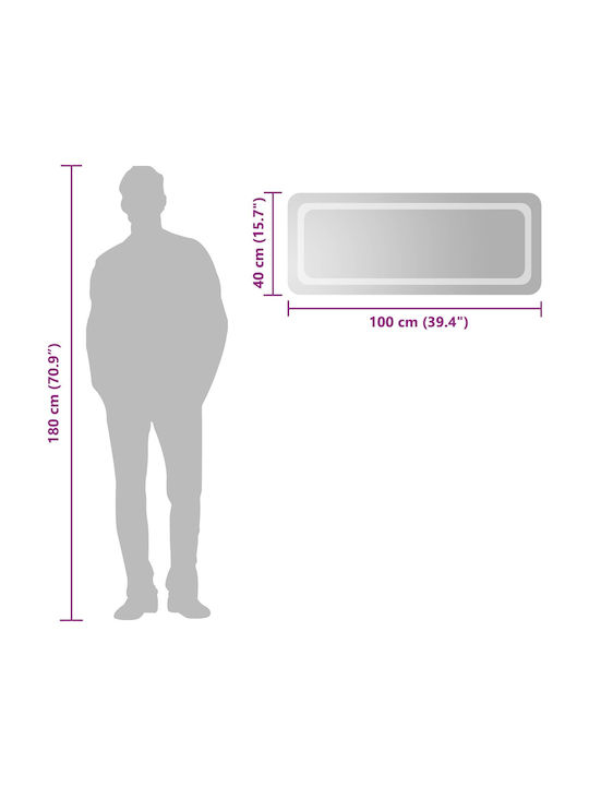 vidaXL Oglindă de baie Led 100x40cm Transparent