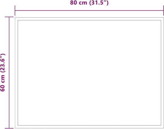 vidaXL Καθρέπτης Μπάνιου Led 80x60cm Διάφανος