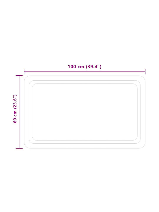 vidaXL Огледало за баня LED 100x60cm Прозрачен