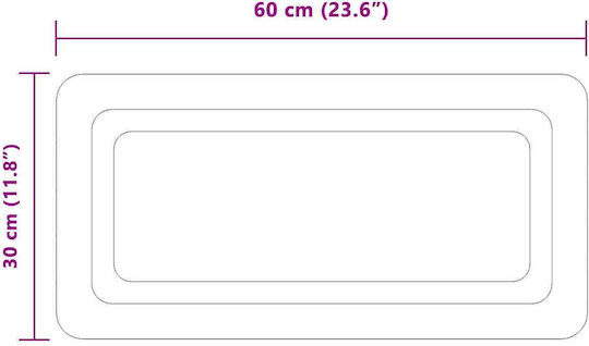 vidaXL Καθρέπτης Μπάνιου Led 60x30cm Διάφανος