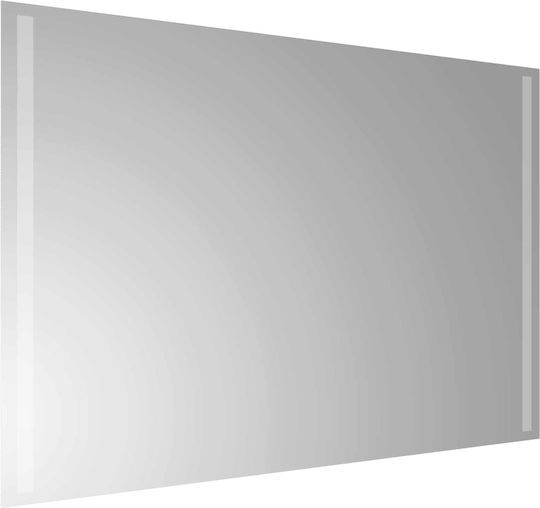 vidaXL Καθρέπτης Μπάνιου Led 90x60cm Διάφανος