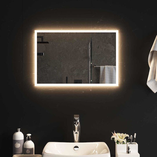 vidaXL Καθρέπτης Μπάνιου Led 60x40cm Διάφανος