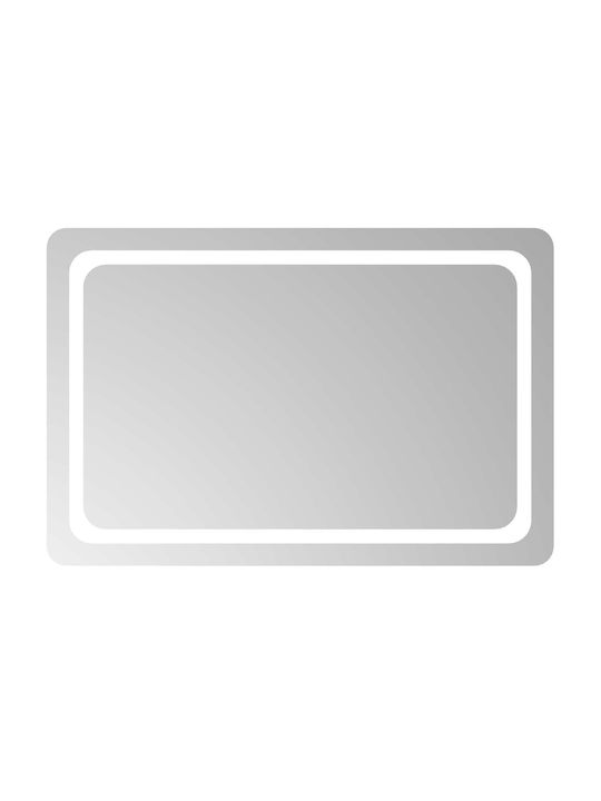 vidaXL Oglindă de baie Led 90x60cm Transparentă