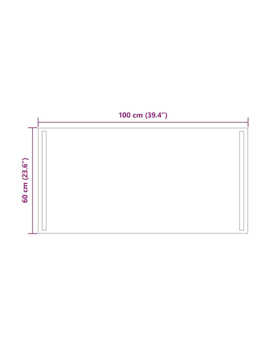 vidaXL Badezimmerspiegel Led 100x60cm Transparent
