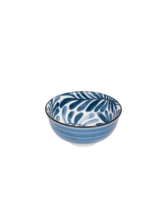 Round Porcelain Blue Serving Bowl with Diameter 11.6cm