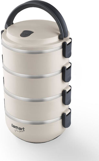 Lamart Inox Mittagessenbox Thermos Beiges Mit Fächern 2,4lt