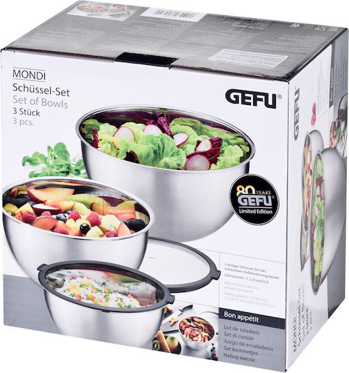 Gefu Mondi Σετ Δοχεία Φαγητού Inox Ασημί 3τμχ