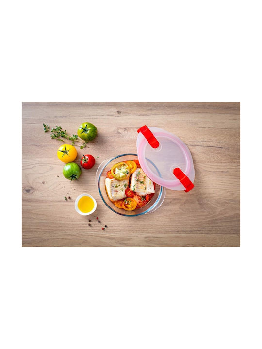 Pyrex Cook & Heat Σετ Δοχεία Φαγητού Γυάλινα Κόκκινα 21x18cm 5τμχ
