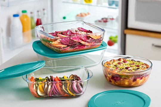 Pyrex Кутия за обяд Стъкло Зелен Подходяща за микровълнова фурна 2700мл 1бр