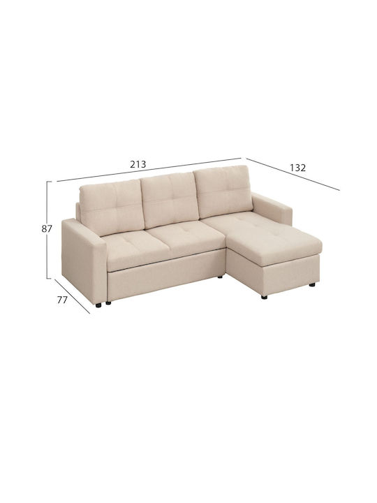 Gert Ecke Sofa mit Umkehrbarer Winkel Beiges