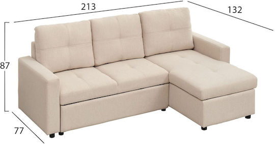 Gert Ecke Sofa mit Umkehrbarer Winkel Beiges