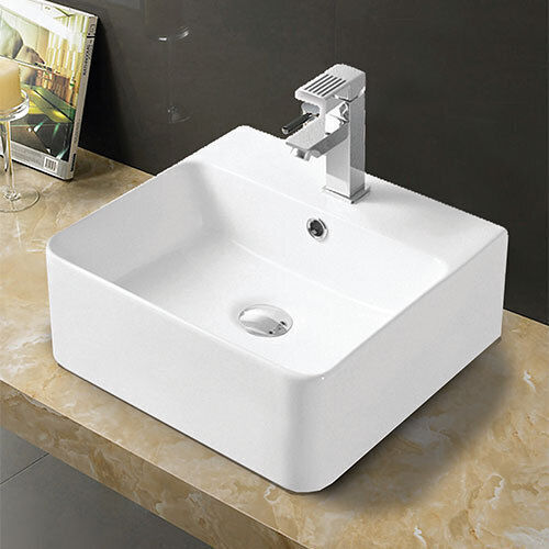 KLP Top Επικαθήμενος Νιπτήρας Πορσελάνης 46x42x15.5cm Λευκός
