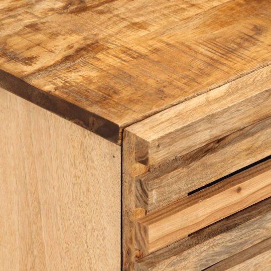 Wooden Bedside Tables with Metal Legs Brown 2 Pieces 40x34x46cm