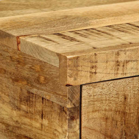 Κομοδίνα από Μασίφ Ξύλο Καφέ 2τμχ 40x30x19cm