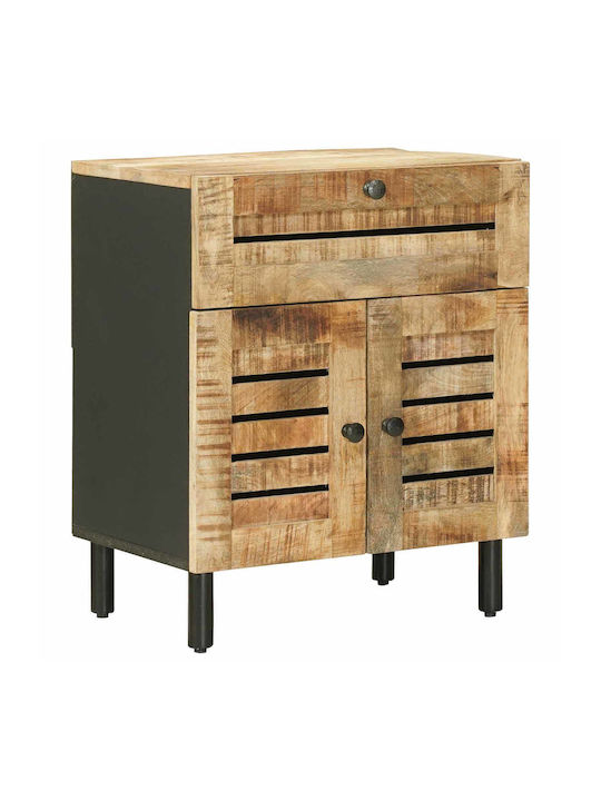 Bedside Table Made of Solid Wood Beige 50x33x60cm