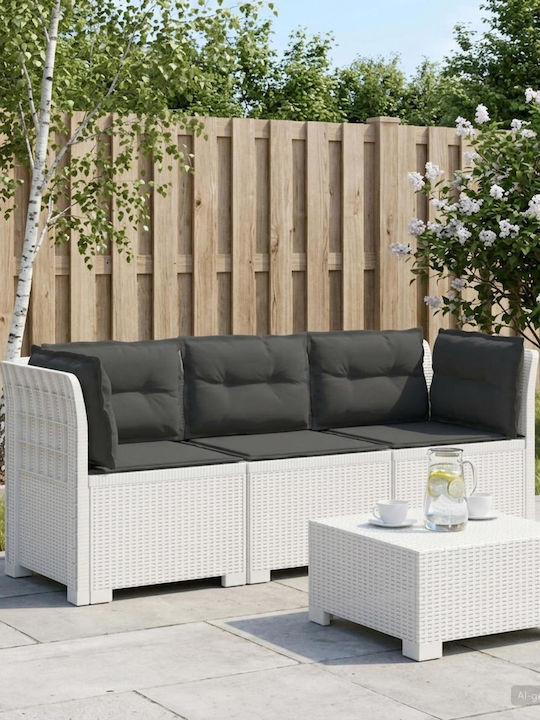 Three-Seater Outdoor Rattan Sofa With Cushions