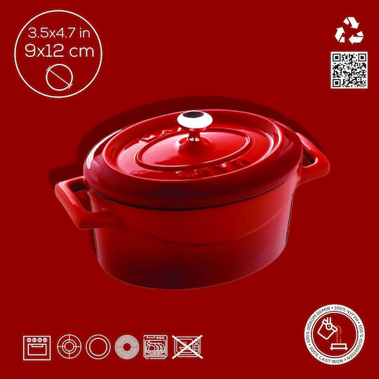 Lava Гърне Овално Метално 16x10см