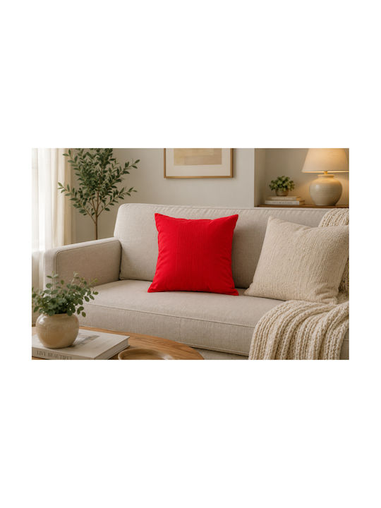 Kipper Dekorativer Kissenbezug Irma aus 100% Baumwolle Rote 45x45cm