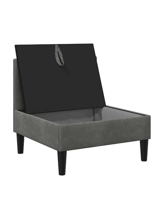 Πολυθρόνα Βελούδινη Σκούρο Γκρι 70x70x82cm