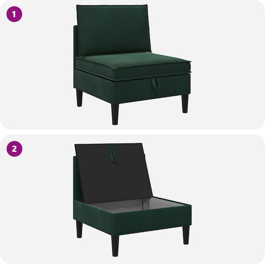 Velvet Armchair Dark Green 70x70x82cm