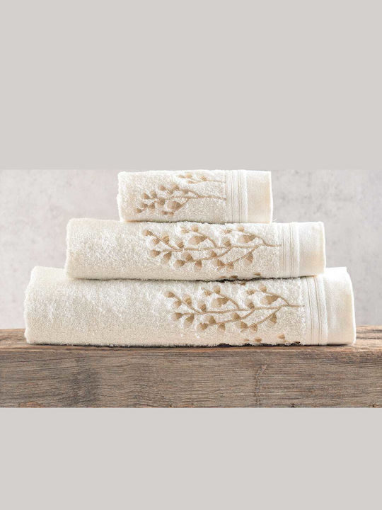 Rythmos Set of Bath Towels 3 pcs Juliet White-Purple Weight 470gr/m²