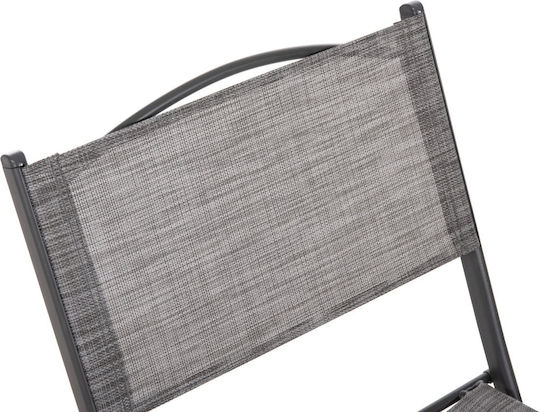 Outdoor Chair Metal Textilene Gray 45x51x81cm