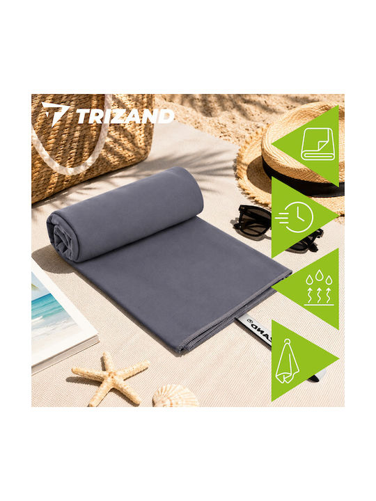 Trizand Gym Towel Microfiber Grey 180x100cm