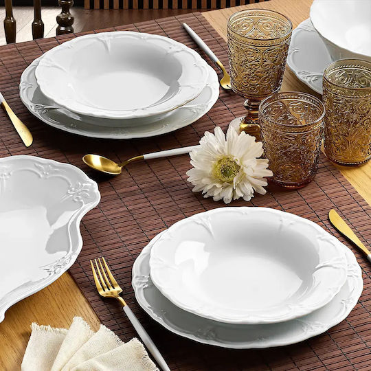 Cryspo Trio Kaiser White Porcelain Dinnerware Set 20pcs