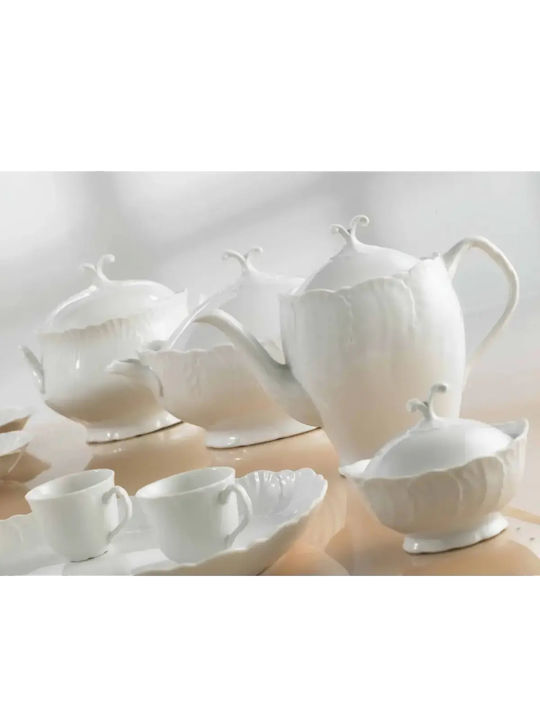 Cryspo Trio Jasmine White Porcelain Dinnerware Set 40pcs