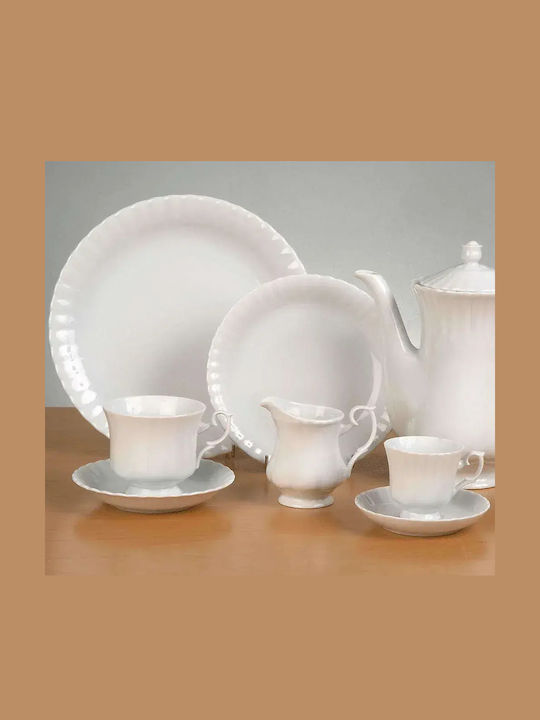 Cryspo Trio Ivona White Ceramic Dinnerware Set 40pcs