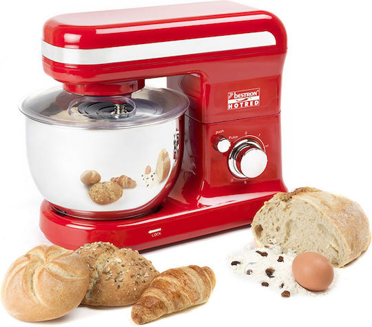 Bestron AKM500HR Kitchen Machine 450W with Stainless Bowl 2.5L Red