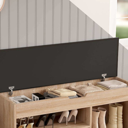 Entry Furniture with Shoe Rack & Bench Σοναμά-καφέ 100x30x44cm