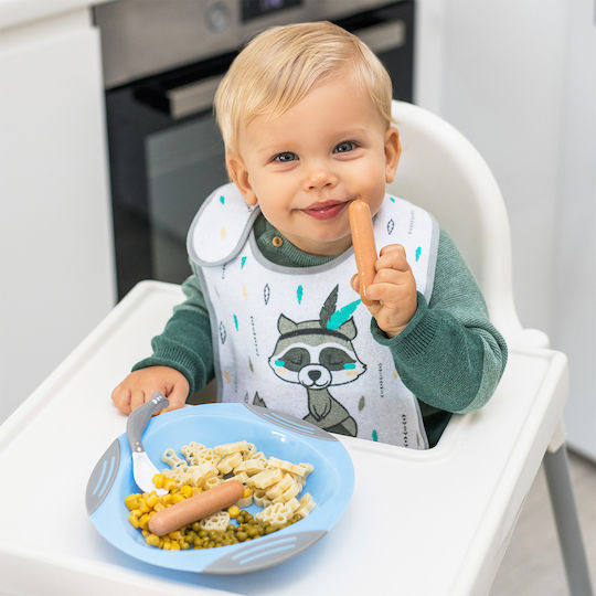 Babyono Waterproof Fabric Baby Bib with Hoop & Loop Fastener for 6 m+