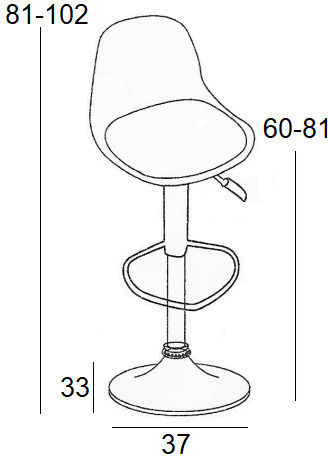 Scaune Bar BAR92 cu Spătar & Înălțime Reglabilă Alb 2buc 48x52x110buc