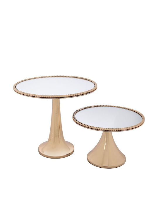 Iliadis Decorative Tray Metallic Round with Mirror 30x30x26.5cm