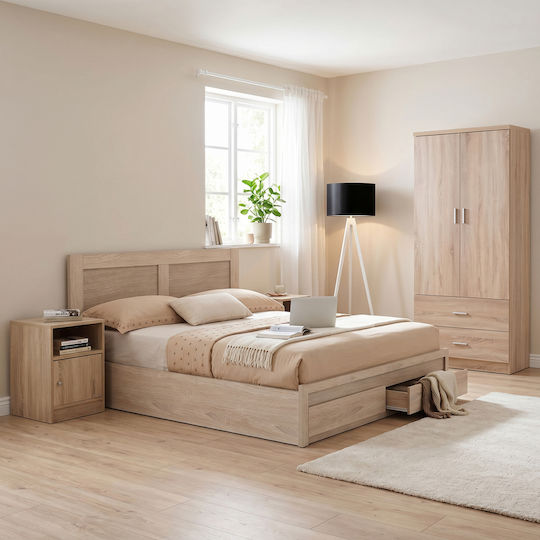 HomeMarkt Studentenmöbel-Set Schlafzimmer mit Doppelbett 4 Stück HM11740