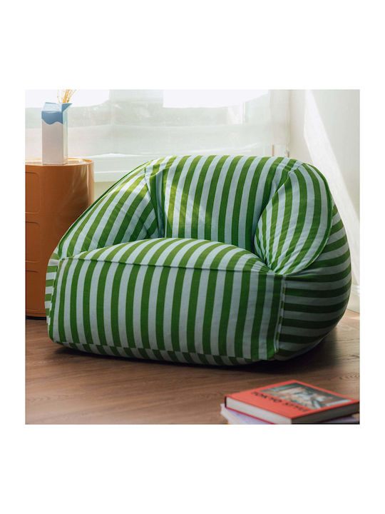 Bean Bag Chair Ziggy Green Blue Stripes