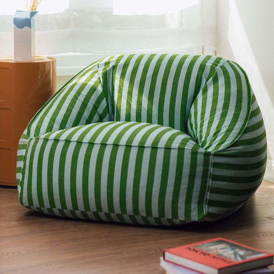 Bean Bag Chair Ziggy Green Blue Stripes