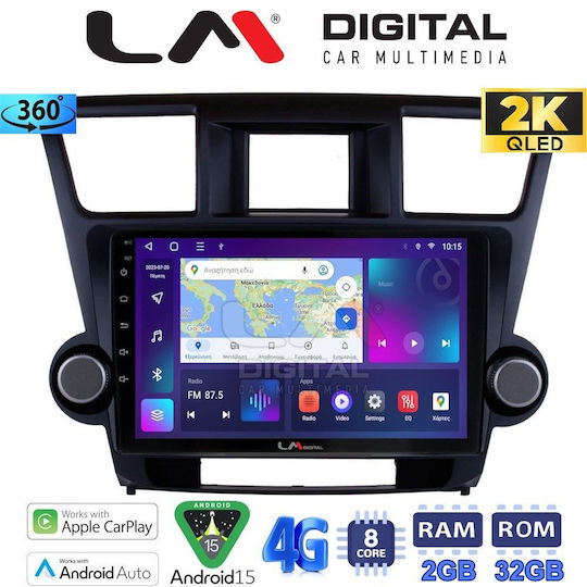 LM Digital Ηχοσύστημα Αυτοκινήτου για Toyota Highlander 2008 > 2015 (Bluetooth/USB/WiFi/GPS/Apple-Carplay/Android-Auto)