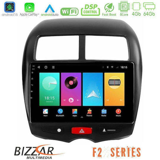 Bizzar Ηχοσύστημα Αυτοκινήτου για Mitsubishi Asx 2014 (Bluetooth/USB/WiFi/GPS/Apple-Carplay/Android-Auto) με Οθόνη Αφής 10"