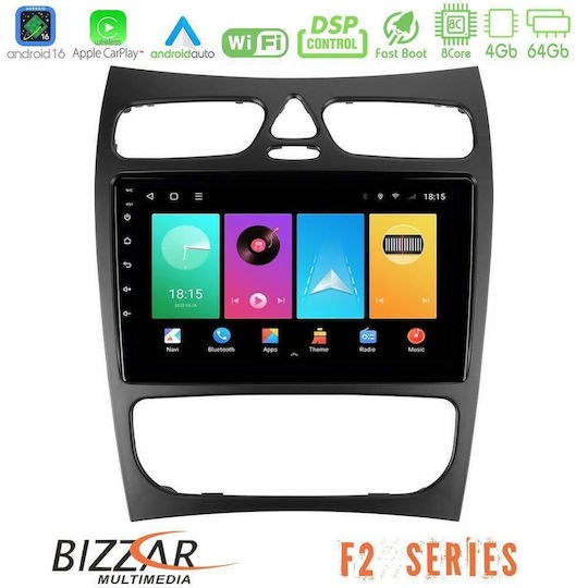 Bizzar Ηχοσύστημα Αυτοκινήτου για Mercedes-Benz CLK Class 2000-2004 (Bluetooth/USB/WiFi/GPS/Apple-Carplay/Android-Auto) με Οθόνη Αφής 9"