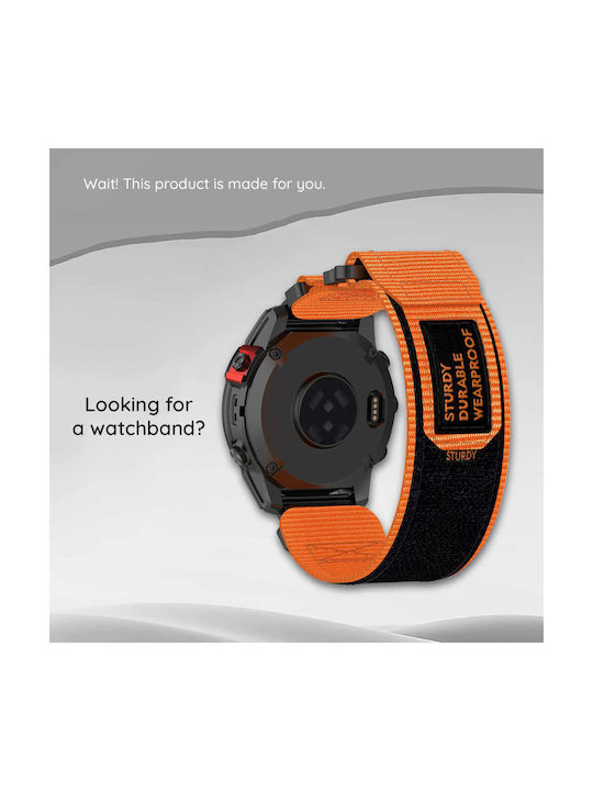 Techsuit Watchband Quickfit Armband Orange (Garmin Fenix 3/3 HR/5X/5X Plus/6X/6X Pro/7X/7X Pro Solar)