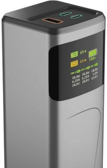 HAMA HAMA Power Bank Hochleistung 20000mAh 65W mit USB-A Ausgangsanschlüsse und 2 USB-C Ausgangsanschlüsse Schnellladung Graue