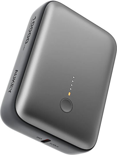 Aukey PB-Y55 Spark Mini Power Bank 10000mAh 20W with USB-A Port and USB-C Port Power Delivery Gray