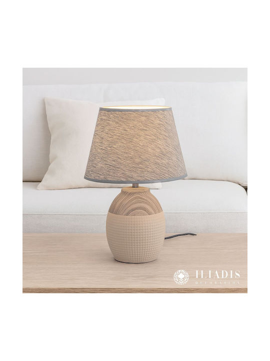 Iliadis Ceramic Table Lamp with Gray Shade