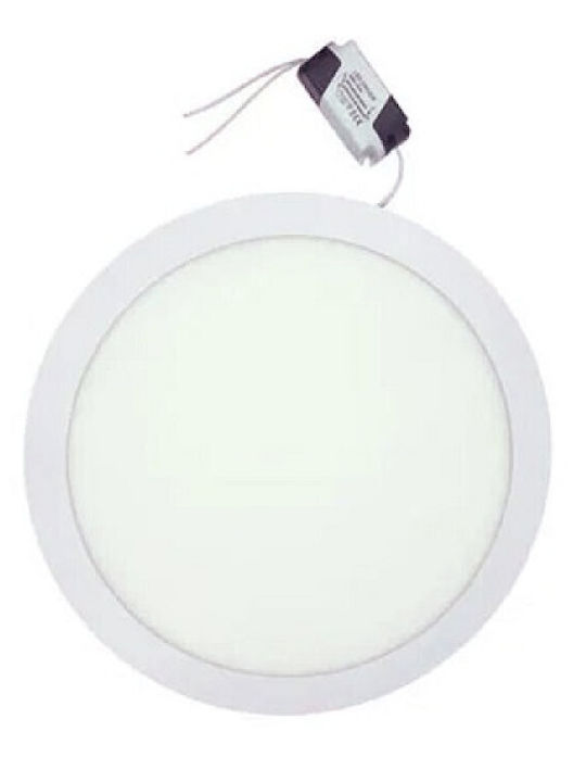 Rundes Vertieftes LED-Panel 18W mit Kaltweißem Licht 6500K 22cm