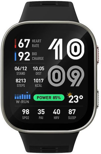 Amazfit Bip Max Aluminium 50mm Αδιάβροχο Smartwatch με Παλμογράφο (Ασημί)