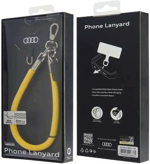 Audi Universal Phone Lanyard 28cm 8mm Yellow Yellow Au-hsl8-r8/d1-yw