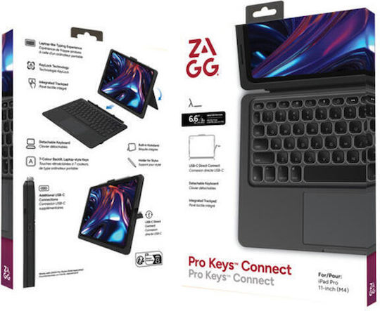 Zagg Pro Keys 2 Tastatură Compatibilă iPad Pro 11 M4 Negru