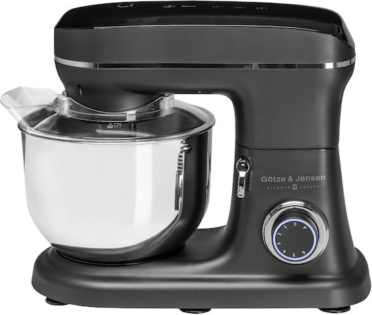 Götze&Jensen Küchenmaschine 1500W mit Rostfreiem Schüssel 6lt Graues